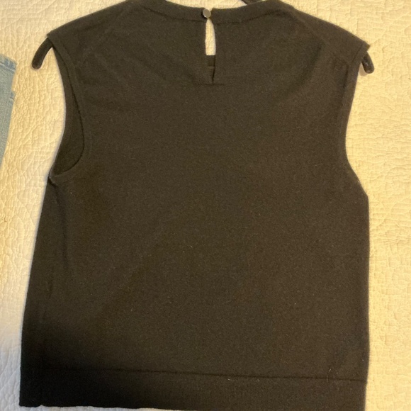 Make Offer:) J. CREW Black, Cashmere, Shrunken Sleeveless, Sz S - Picture 2 of 2